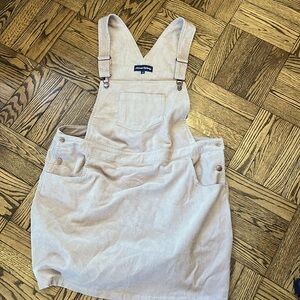 Princess highway tan corduroy mini overall dress